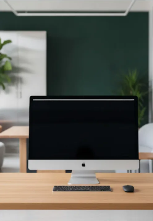 iMac-Arbeitsplatz in einer Designagentur – Creative Workplace von Lago IT